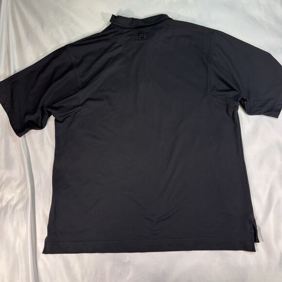 Footjoy FJ Golf Polo Men's Size Large Black Athletic Fit Collared Shirt - Picture 6 of 7